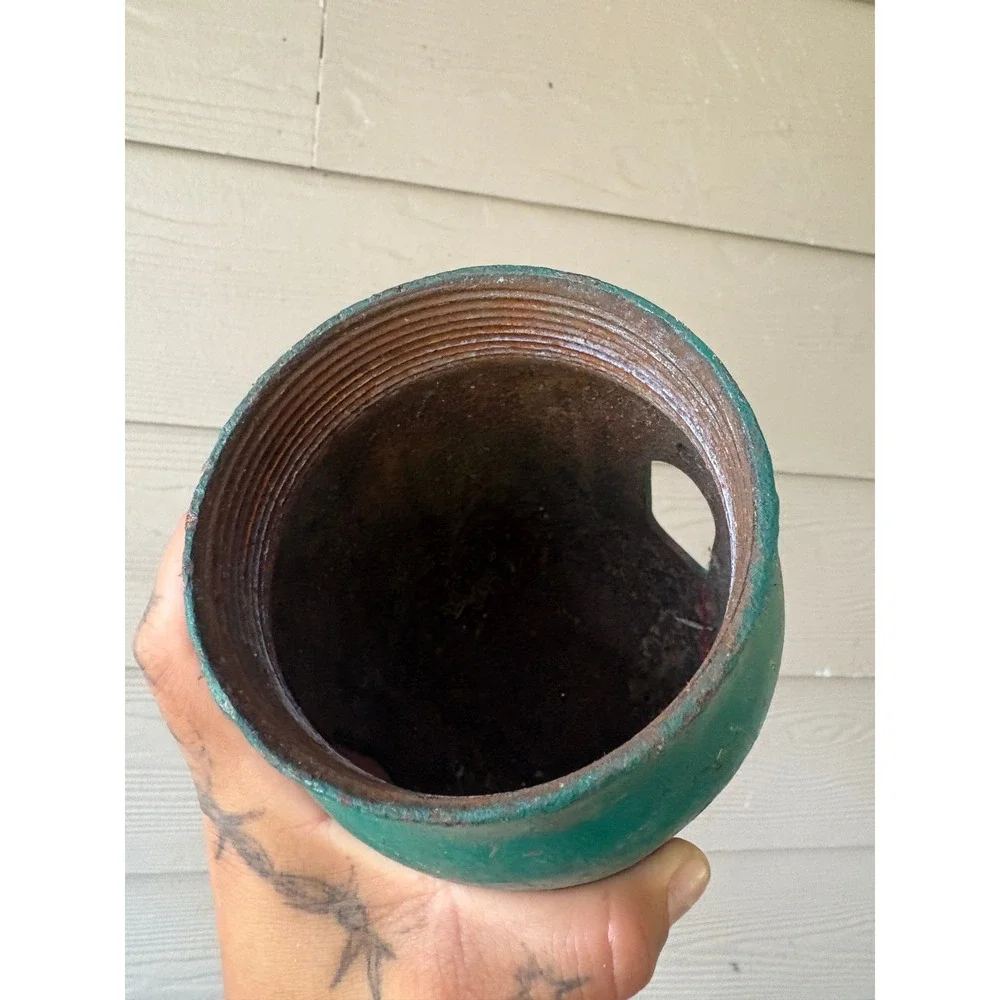 Vintage Andries Industrial Cast Metal Protective Cap Green Valve Cover Housing